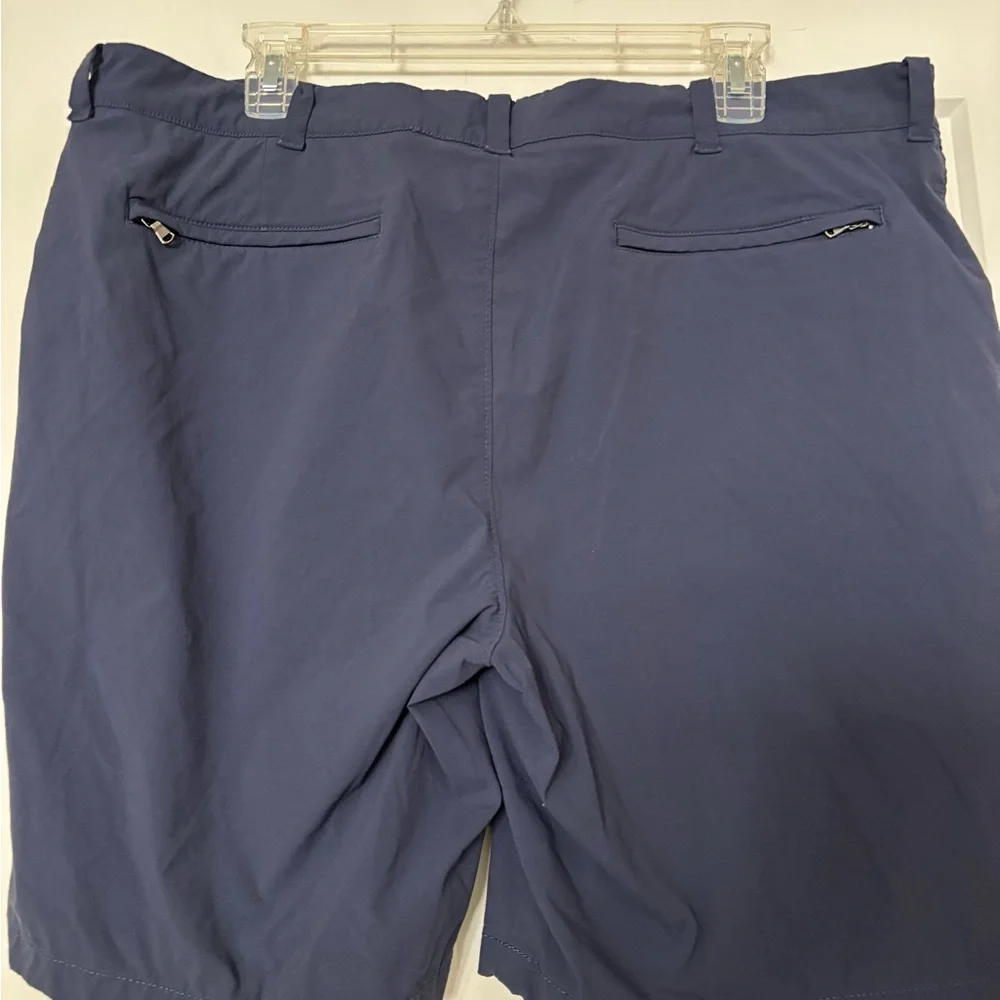 J. Crew Men’s Tech Chino Shorts Bundle SZ 34 Blue green Flat Front 9” stretch‎